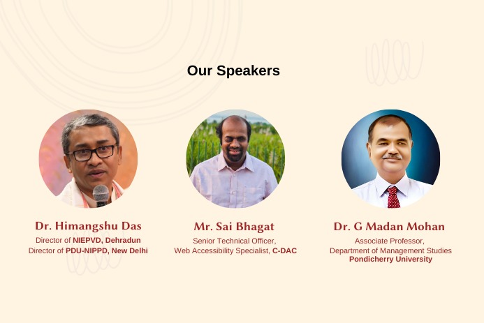 our speakers, doctor himangshu das, mister sai bhagat and doctor madan mohan