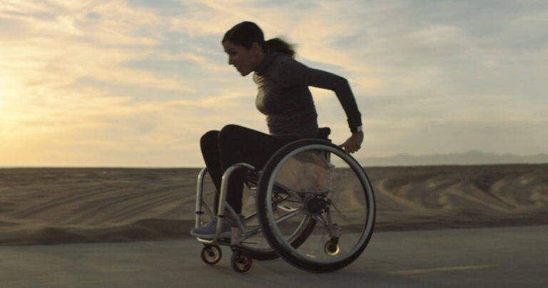 a girl using wheel chair