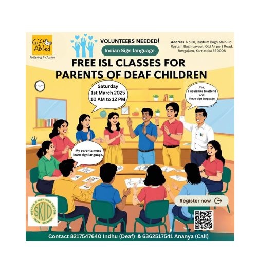 free isl classes for parents of deaf children banner